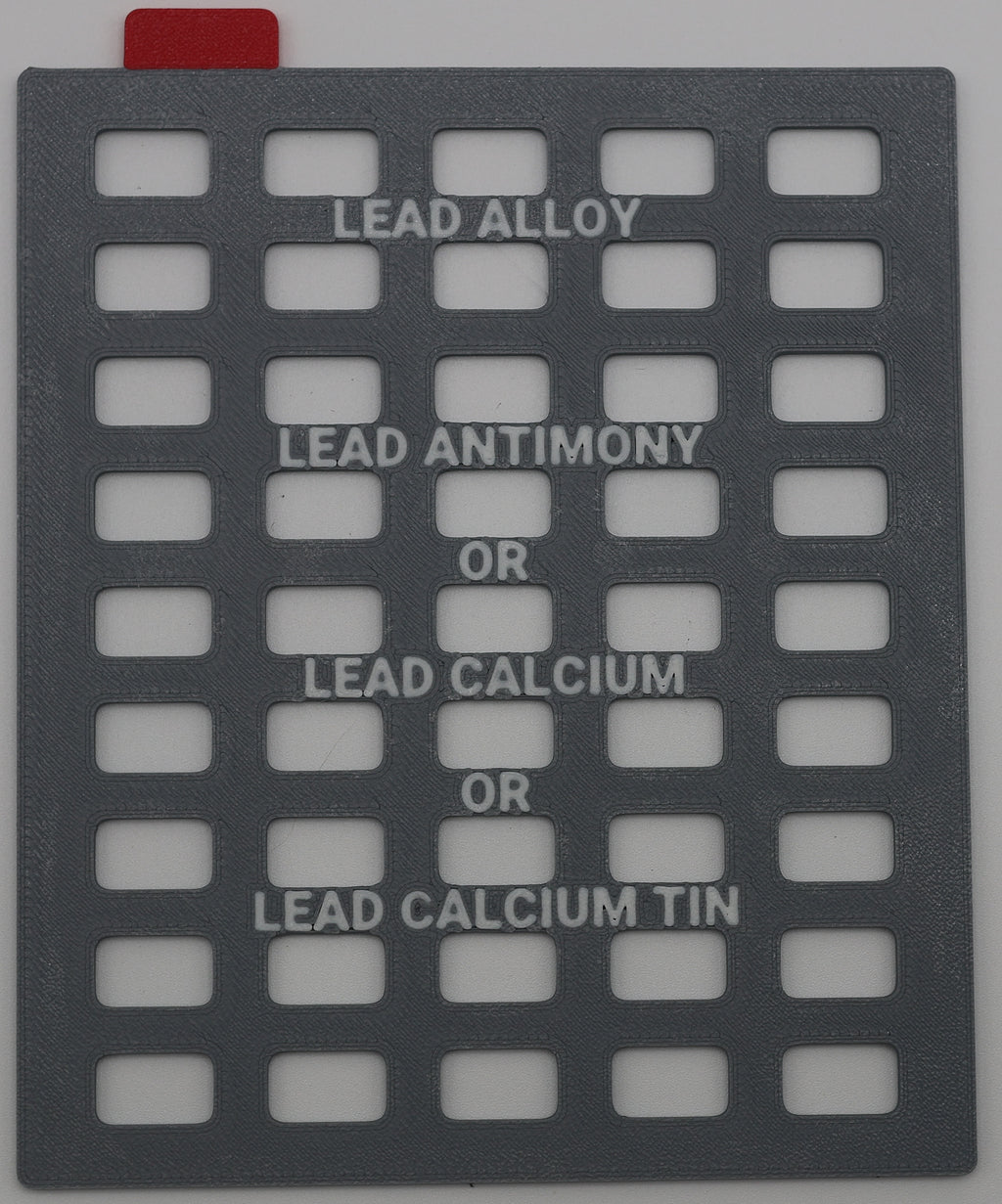 Positive plate grid structure before paste application