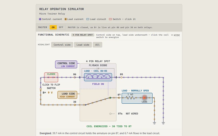 Relay Operation Simulator